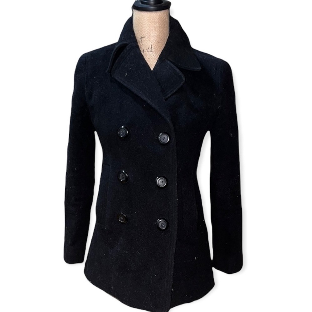 Kenneth cole 2p black wool coat